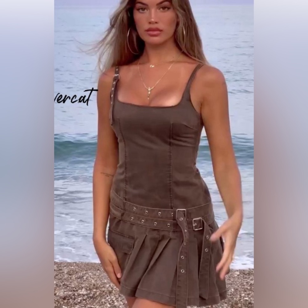 ZARA viral waxed mini dress NWT Lioness